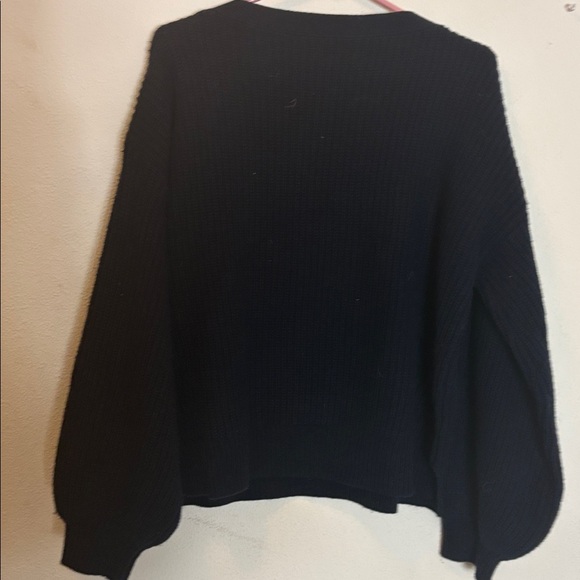 Madewell NWT Navy Boatneck Button - Shoulder Balloon Sleeve Blue L - Picture 8 of 10